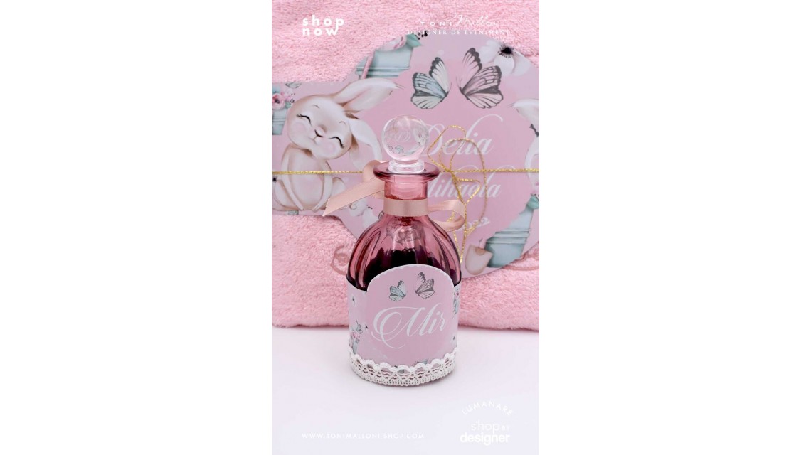 Trusou cu fluturi si flori ideal pentru un botez primavara Pink Spring 3